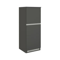 Dispensa da cucina Dcasasol, Mobile multiuso, Armadio porta frigo a 2 ante, 100% Made in Italy, 60x60h165 cm, Antracite e Ardesia