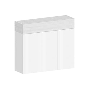 Scarpiera Dcanestrell, Porta scarpe salvaspazio a 4 ante, Armadio multifunzione da ingresso, 114x38h100 cm, Bianco effetto larice