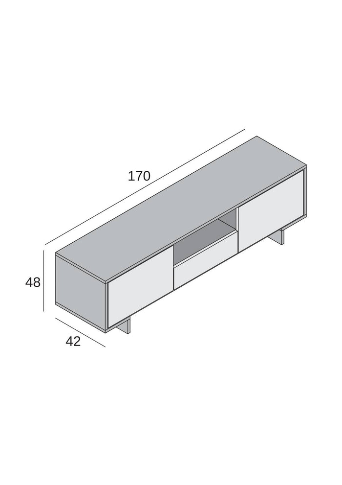 Mobile Porta TV Darrighin, Supporto per televisione da salotto, Credenza bassa da soggiorno a 2 ante e 1 cassetto, 100% Made in Italy, 170x42h48 cm, Marrone e Noce