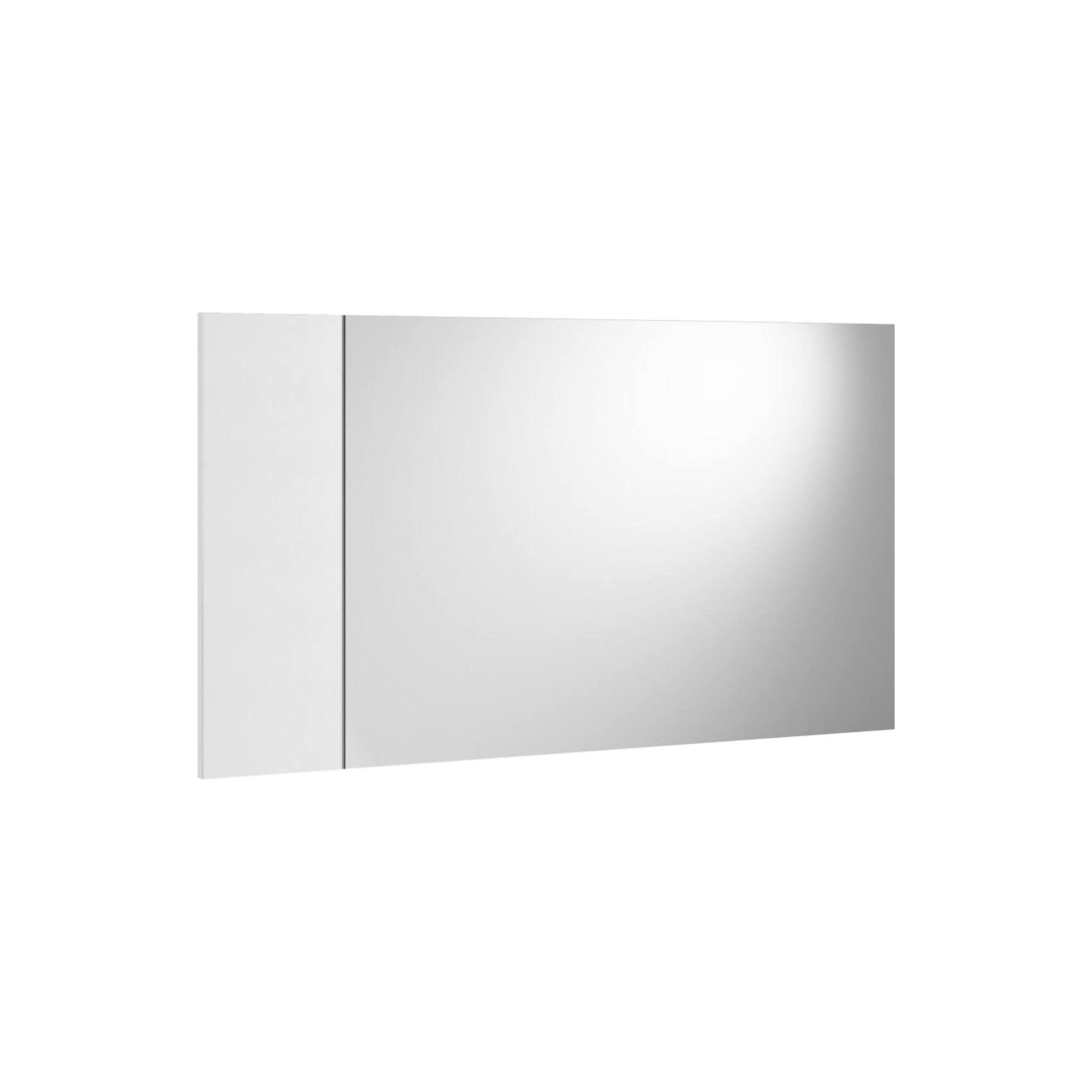 Specchio Dbartesagh, Specchio decorativo da ingresso, Articolo d'arredo a muro con profilo laterale, 100% Made in Italy, 110x3h60 cm, Bianco