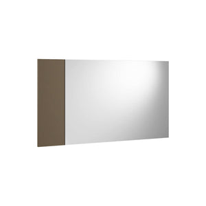 Specchio Dbartesagh, Specchio decorativo da ingresso, Articolo d'arredo a muro con profilo laterale, 100% Made in Italy, 110x3h60 cm, Bianco e Marrone