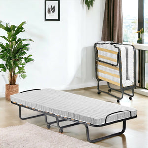 Letto pieghevole Dparis, Brandina con rete 12 doghe, Materasso incluso, Lettino salvaspazio, 100% Made in Italy, 80x190h37 cm, Custodia protettiva su richiesta