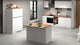 Cucina completa Daquilant, Set da cucina modulabile, Cucina componibile con più elementi, 100% Made in Italy, Bianco lucido e Rovere