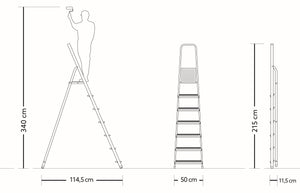 Divina Home Scala domestica in alluminio 7 gradini DH53834