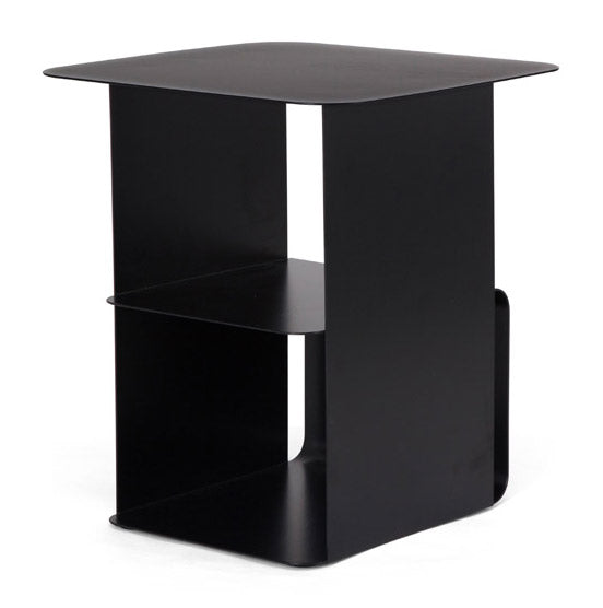 Tavolino Moderno 41x41x45,5 cm in Acciaio Nero