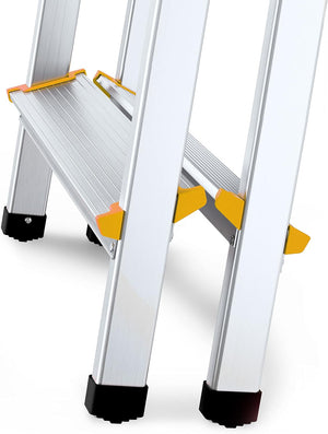 Sgabello scala in alluminio 3 gradini 3x3 doppia salita 125 kg