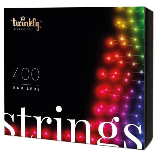 Twinkly stringa di luci controllabile tramite smartphone con 400 led rgb multicolore - tws400stp-beu