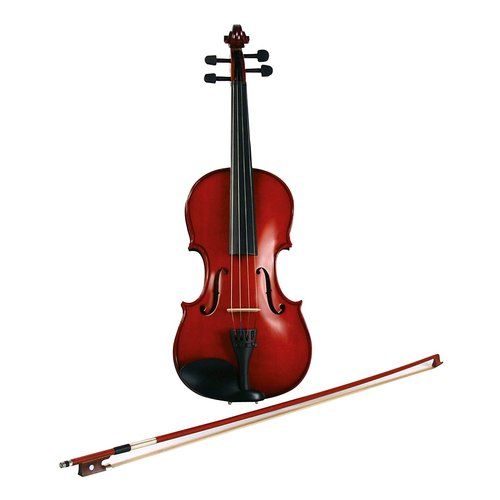 Violino 1/2 con montatura in legno completo di archetto tiracantino, colofonia ed astuccio sagomato antistrappo. - 8056734493818