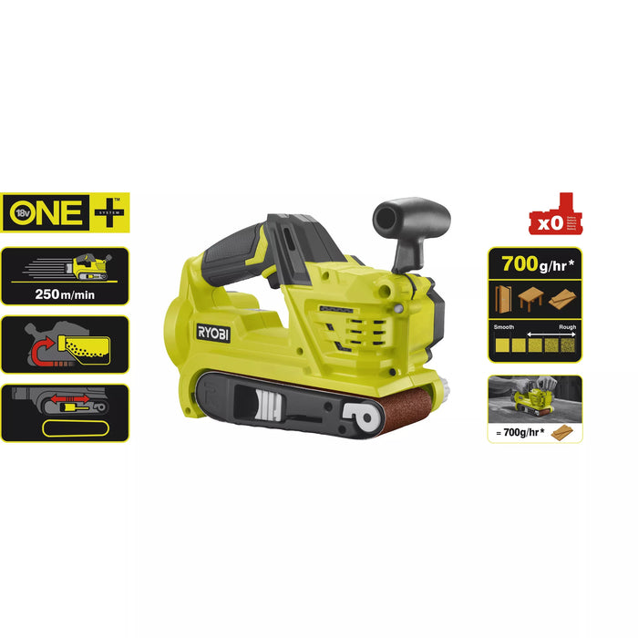 R18Bs-0-Levigatrice A Nastro Con Sacco Di Raccolta 18V-Senza Batteria-Ryobi