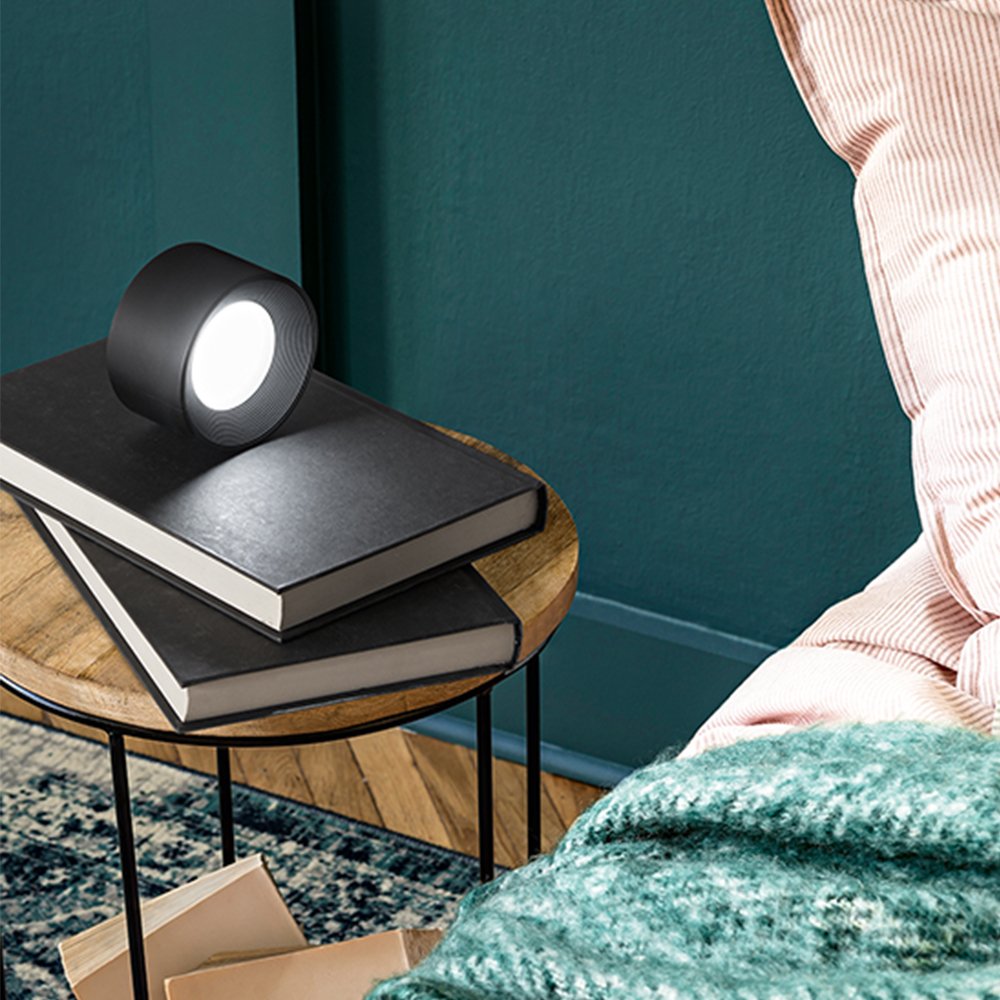 Lampada Da Tavolo Per Esterno Kosmo Moderna Metallo Nero Led Luce Calda