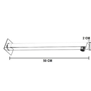 Braccio doccia di sostegno, Quadrato Cm 50