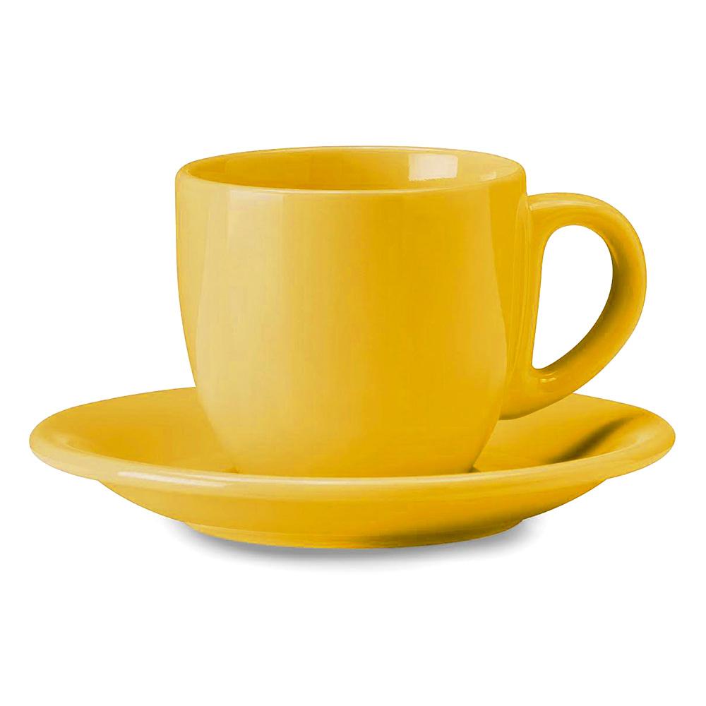 Tazza da The Cappuccino con Piatto in Gres Kaleidos Giallo