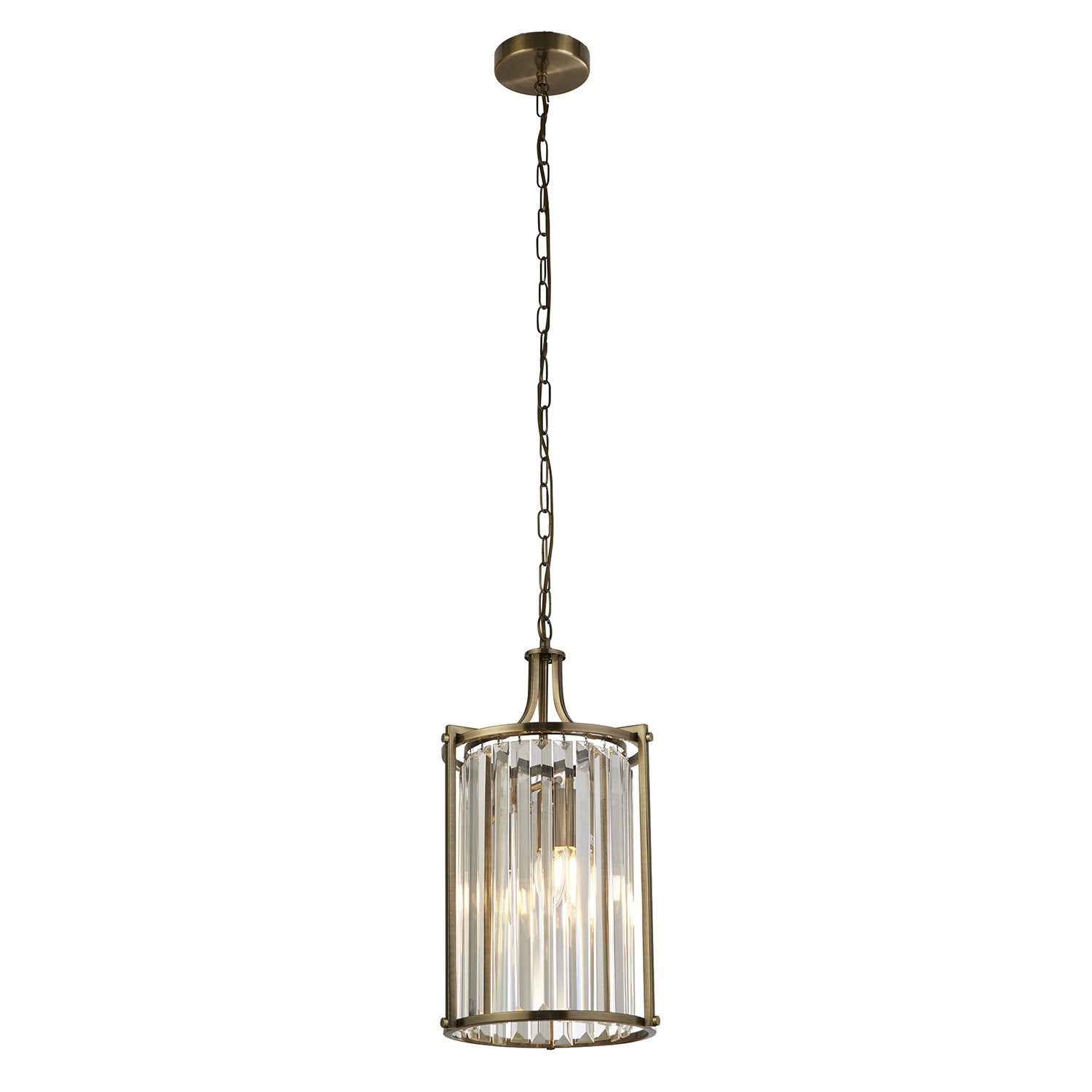 Lampadario Contemporaneo Vittoria Acciaio Ottone Trasparente 2 Luci E14