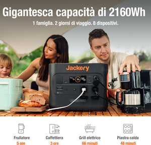 Centrale elettrica portatile Jackery Explorer 2000 PRO,  pacco batteria solare al litio mobile, per campeggio