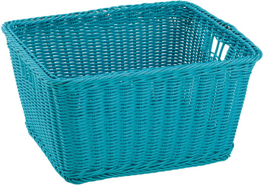 King Home CESTA "JOY" IN VIMINI SINTETICO BLU 40x34,5x22h cm