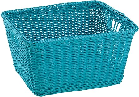 King Home CESTA "JOY" IN VIMINI SINTETICO BLU 40x34,5x22h cm