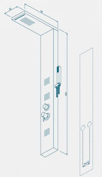 Colonna doccia multifunzione Metaform modello Manhattan - Acciaio Inox - Colonna doccia multifunzione MANHATTAN 