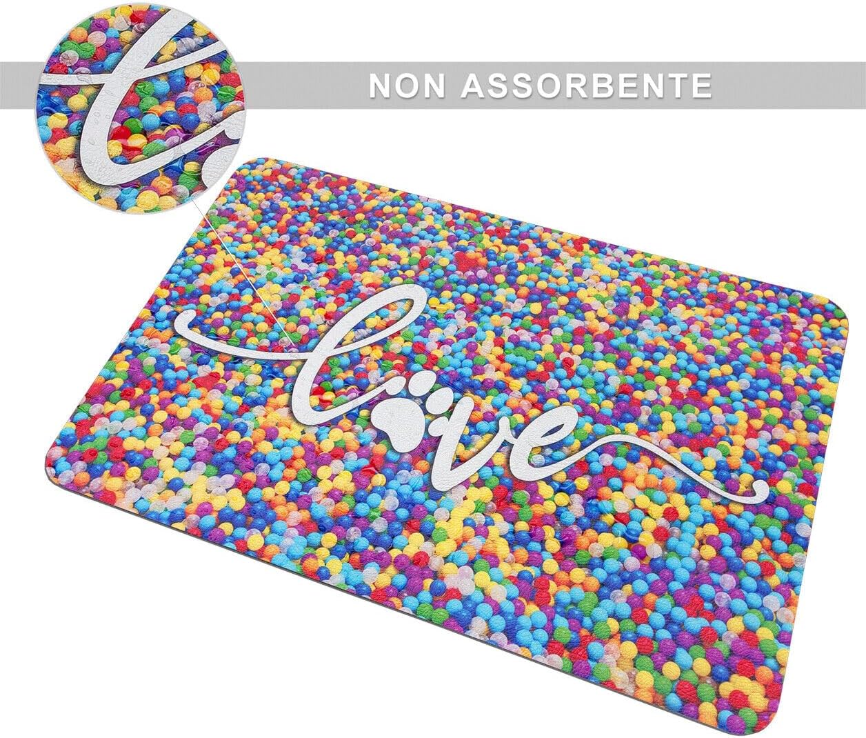 Tappeto Sottociotola Tovaglietta 50x70 cm Pvc Impermeabile Antisfilo Antiscivolo Cane Gatto Dis.B