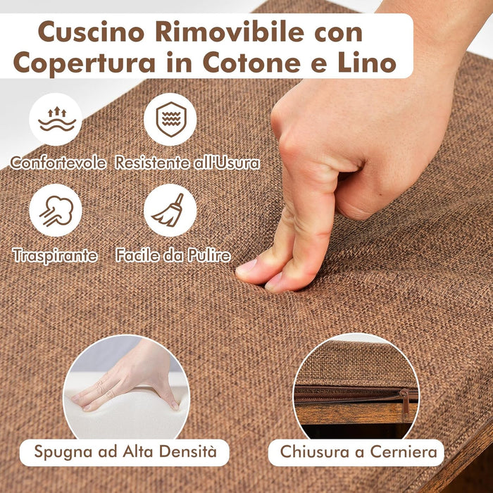 Panca Portascarpe con Cuscino Rimovibile, Panca Scarpiera da Ingresso con 1 Cassetto e 3 Vani Aperti, Scarpiera per Ingresso Camera da Letto Soggiorno, 80x30x53 cm