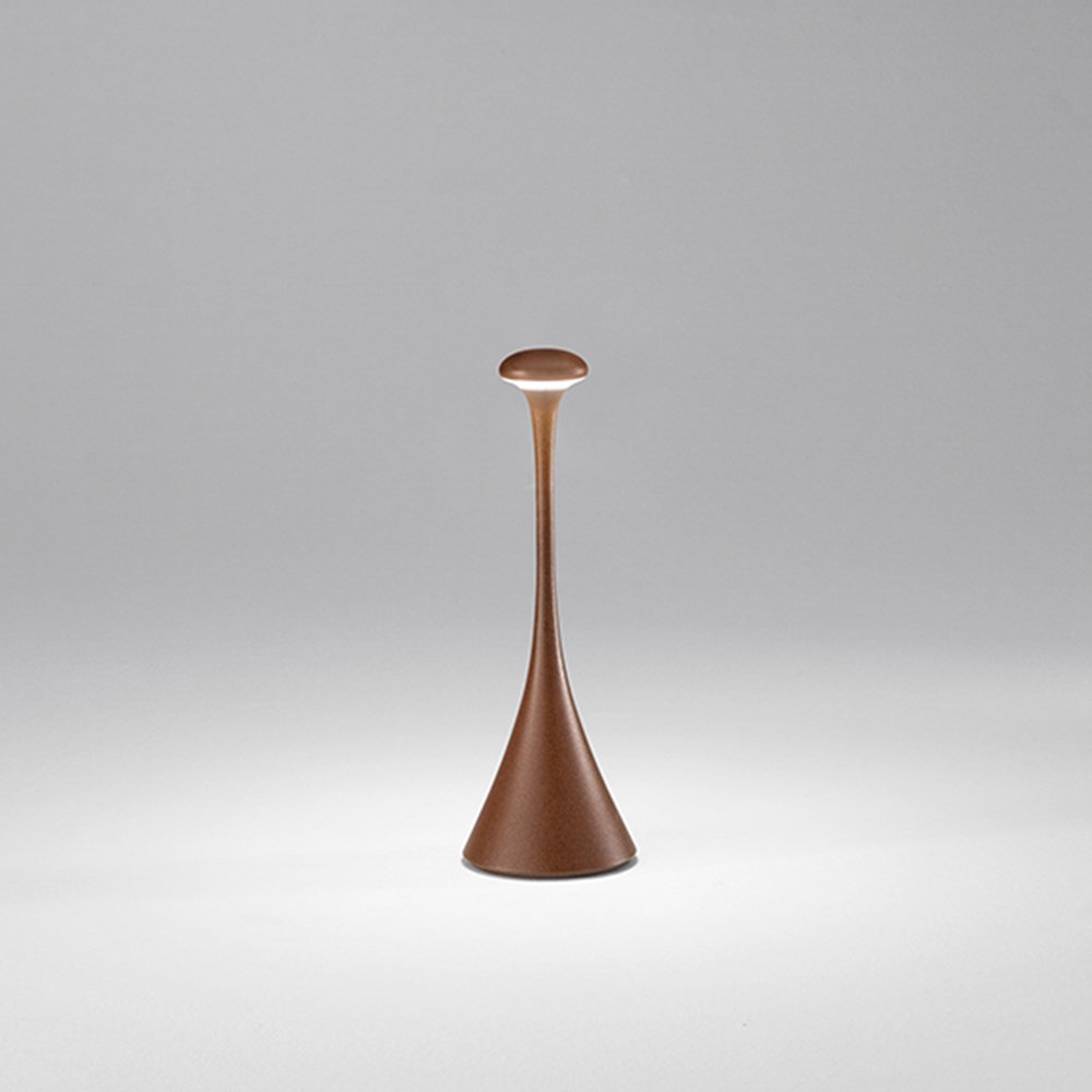 Lampada Da Tavolo Esterno Ricaricabile Pinut Moderna Alluminio Corten Led Cct