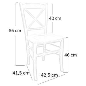 Sedia in legno paesana croce noce scuro con seduta in legno massello x 4