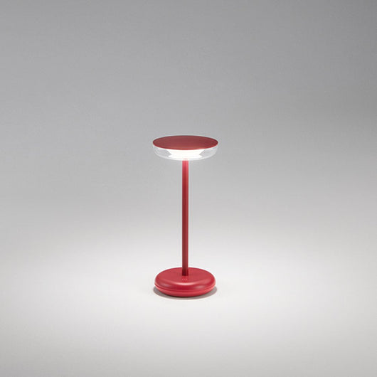 Lampada Da Tavolo Esterno Soap Moderna Metallo Rosso Led Luce Calda