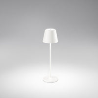 Lampada Da Tavolo Esterno Diva Contemporanea Alluminio Bianco Led Luce Calda