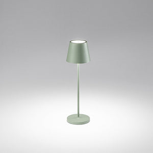 Lampada Da Tavolo Esterno Diva Contemporanea Alluminio Salvia Led Luce Calda