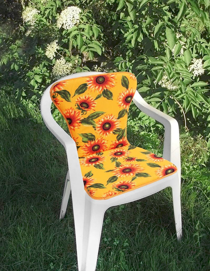 Cuscino Sedia Poltrona Morbido Girasoli Coprisedia Interno Esterno Bar Dehor Made In Italy Giallo