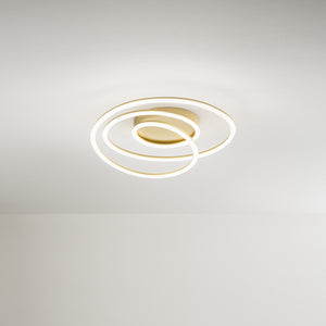 Plafoniera Contemporanea Spira Alluminio Oro Led Integrato 68W