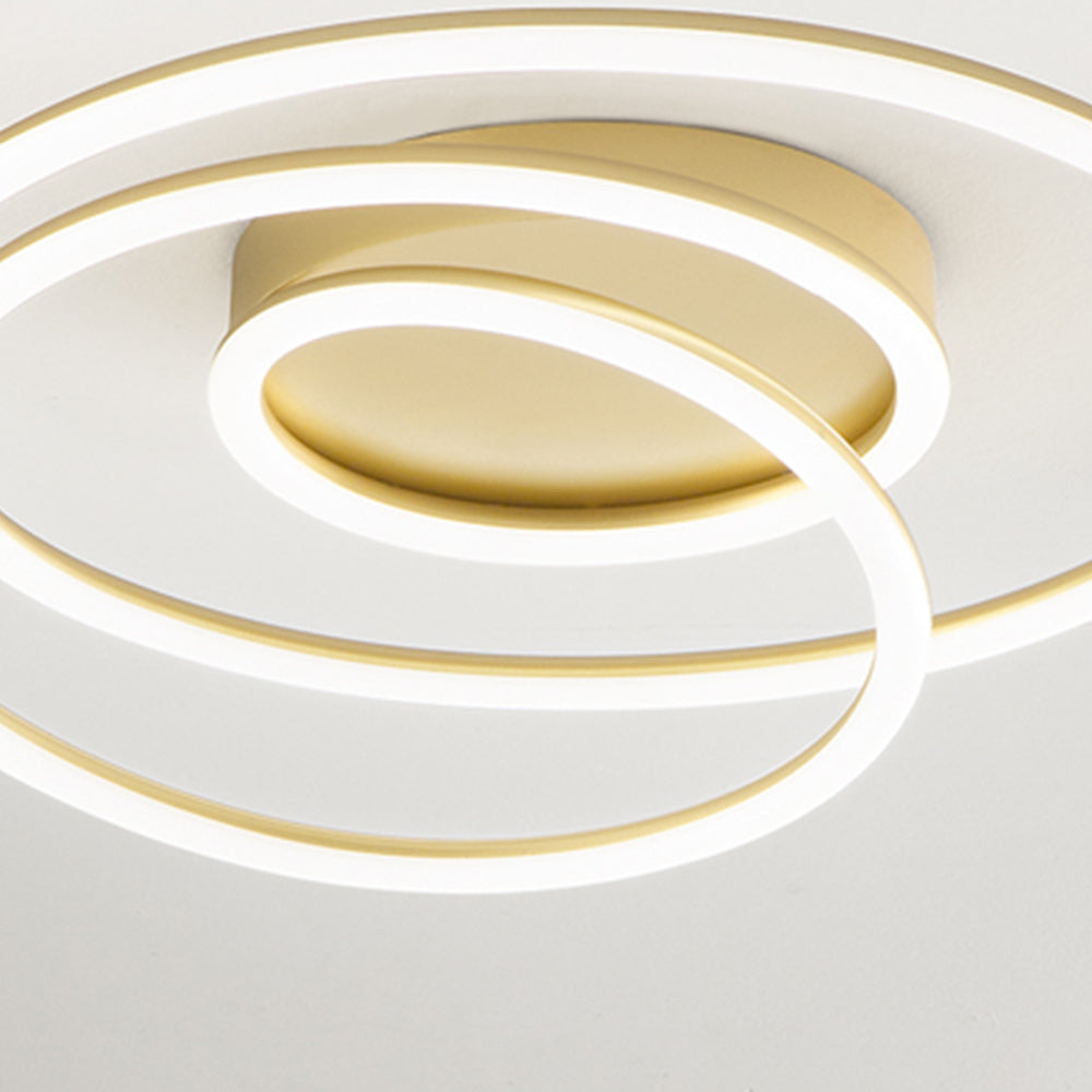 Plafoniera Contemporanea Spira Alluminio Oro Led Integrato 68W