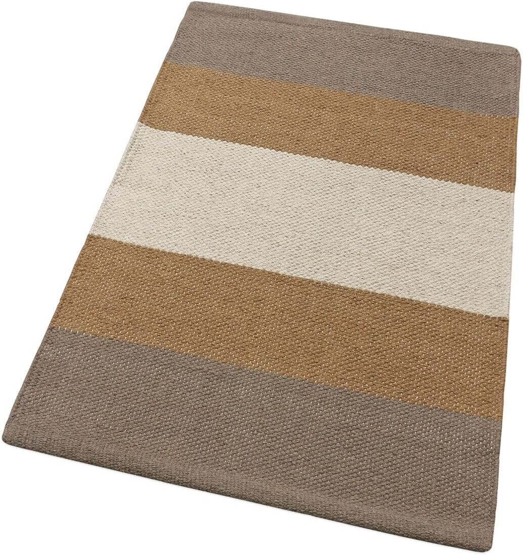 Tappeto Cucina Bagno Puro Cotone Assorbente Intrecciato a Mano Beige 55x180 cm