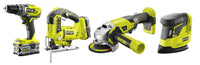 R18Ck4B-252S-Kit 4 Utensili 18V Con Doppia Batteria 2,0Ah E 5,0Ah-Borsone Incluso-Ryobi