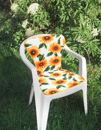 Cuscino Sedia Poltrona Morbido Girasoli Coprisedia Interno Esterno Bar Dehor Made In Italy Bianco