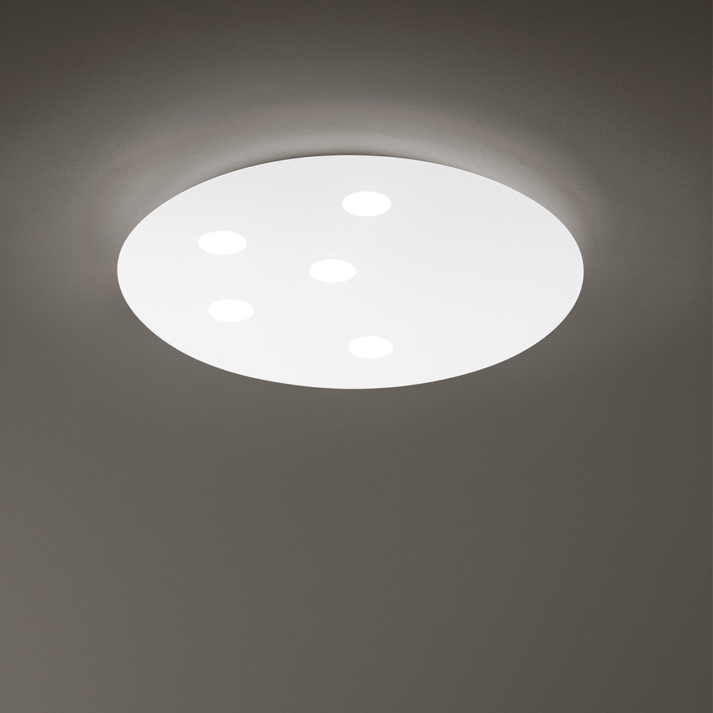 Plafoniera Contemporanea Random Alluminio Bianco Led Integrato 45W