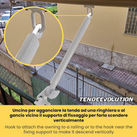 Coppia Braccetti Alluminio 70cm | Tenda da Sole a Caduta | Nero | Regolabile & Resistente