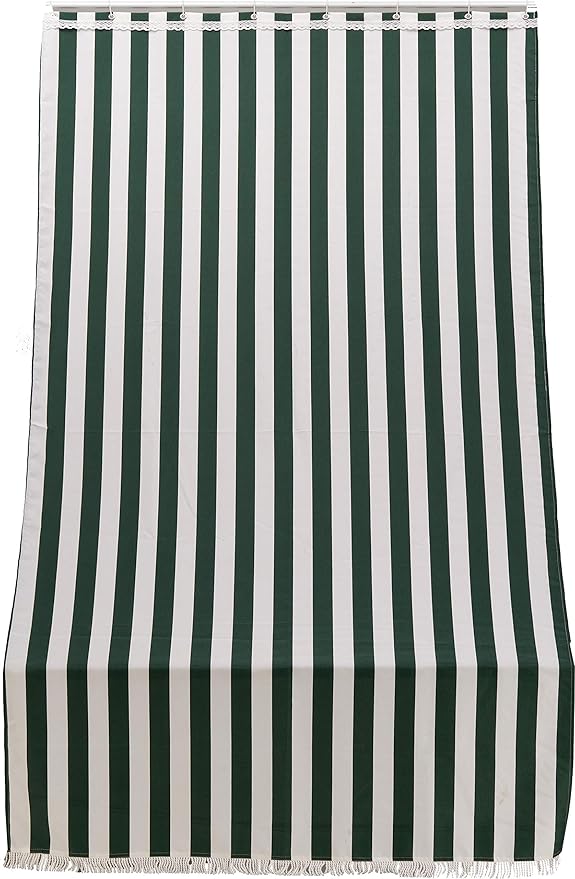 Tenda da sole per porta con anelli 250x140 cm riga verde T1372910/D