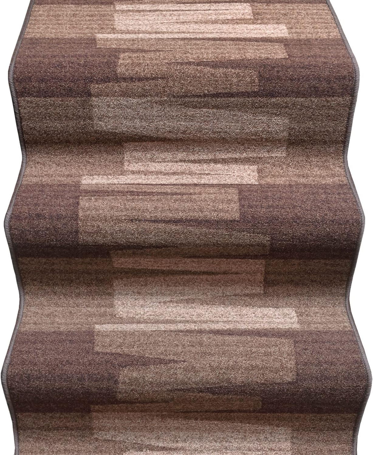 Passatoia Scala Bordata 67x120 cm Ingresso Corridoio Tappeto Cucina Gradini Zig Zag Marrone