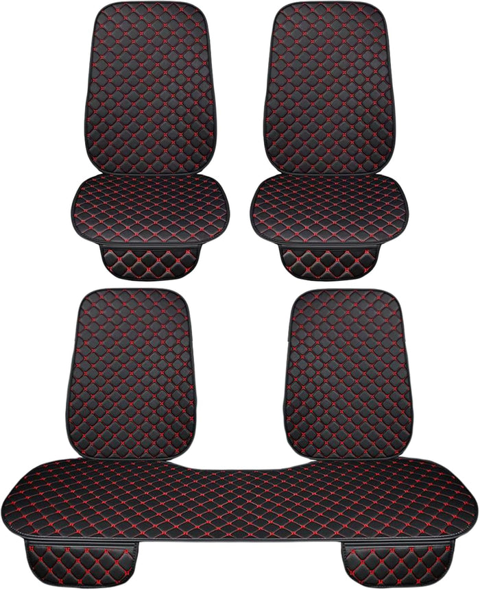 Lupex shop - Coprisedile universale per auto 7 pezzi, 4 anteriori e 3 posteriori, in PVC , Nero/Rosso cod. LS029 