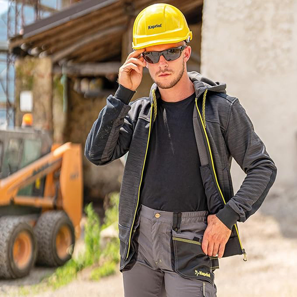 FELPA UOMO DA LAVORO SLICK ZIP e CAPPUCCIO REGOLABILE NERO TG. XXL KAPRIOL 36683