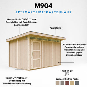 Casetta da Giardino di QUALITÀ PREMIUM 8,7m²-L412xW279cm - TIMBELA M904-REDWOOD RED