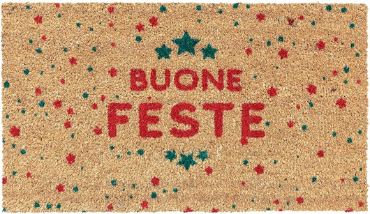 Zerbino Cocco Natale Auguri 40x70 Antiscivolo Tappeto Ingresso Dis.H