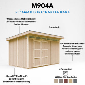 Casetta da Giardino di QUALITÀ PREMIUM 8,7m²-L412xW279cm - TIMBELA M904A-REDWOOD RED