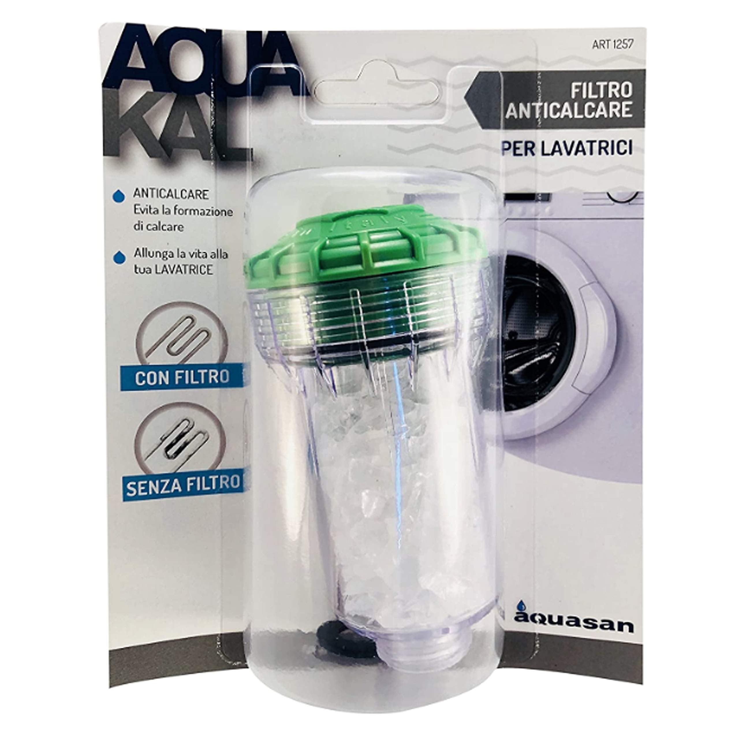 Filtro anticalcare acqua filtrata per lavatrice aquakal 1257 aquasan