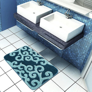 Tappeto Bagno Liberty Antiscivolo Assorbente Scendiletto Doccia Verde 50x80 cm