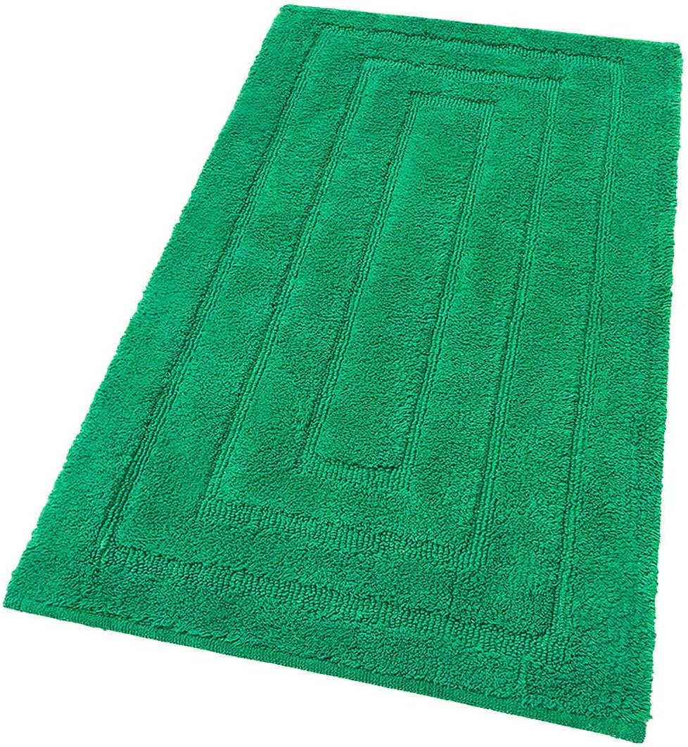 Tappeto Bagno 60x175 cm Puro Cotone Elegante Lussuoso Morbido Scendiletto Antiscivolo Verde