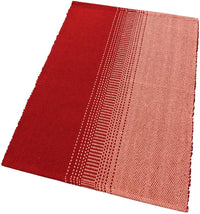 Tappeto Cucina Bagno Puro Cotone Assorbente Tessuto Intrecciato a Mano Rosso 55x140 cm