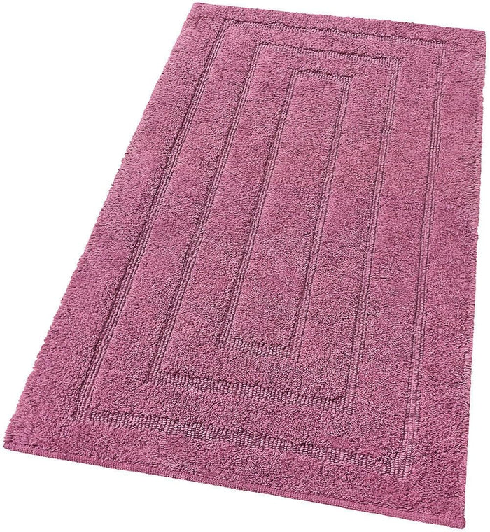 Tappeto Bagno 50x110 cm Puro Cotone Elegante Lussuoso Morbido Scendiletto Antiscivolo Porpora