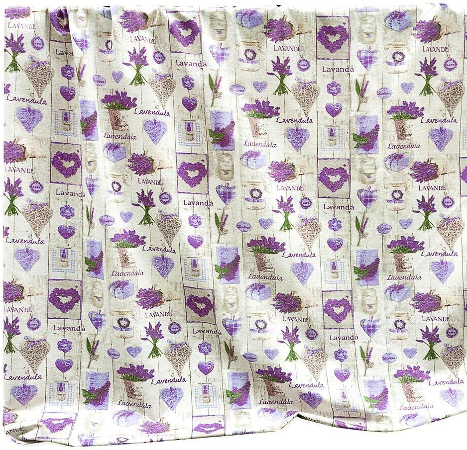 Telo Arredo Copritutto 170x280 cm Cotone Copridivano Letto Shabby Chic Lavanda