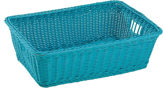 King Home CESTA "SUNNY" IN VIMINI SINTETICO BLU 48x34,5x16h cm